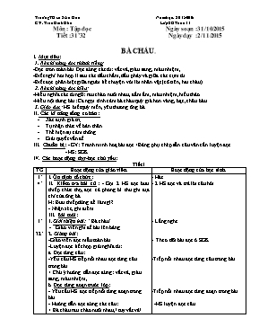 Giáo án Lớp 2 - Tuần 11 - Năm học 2015-2016
